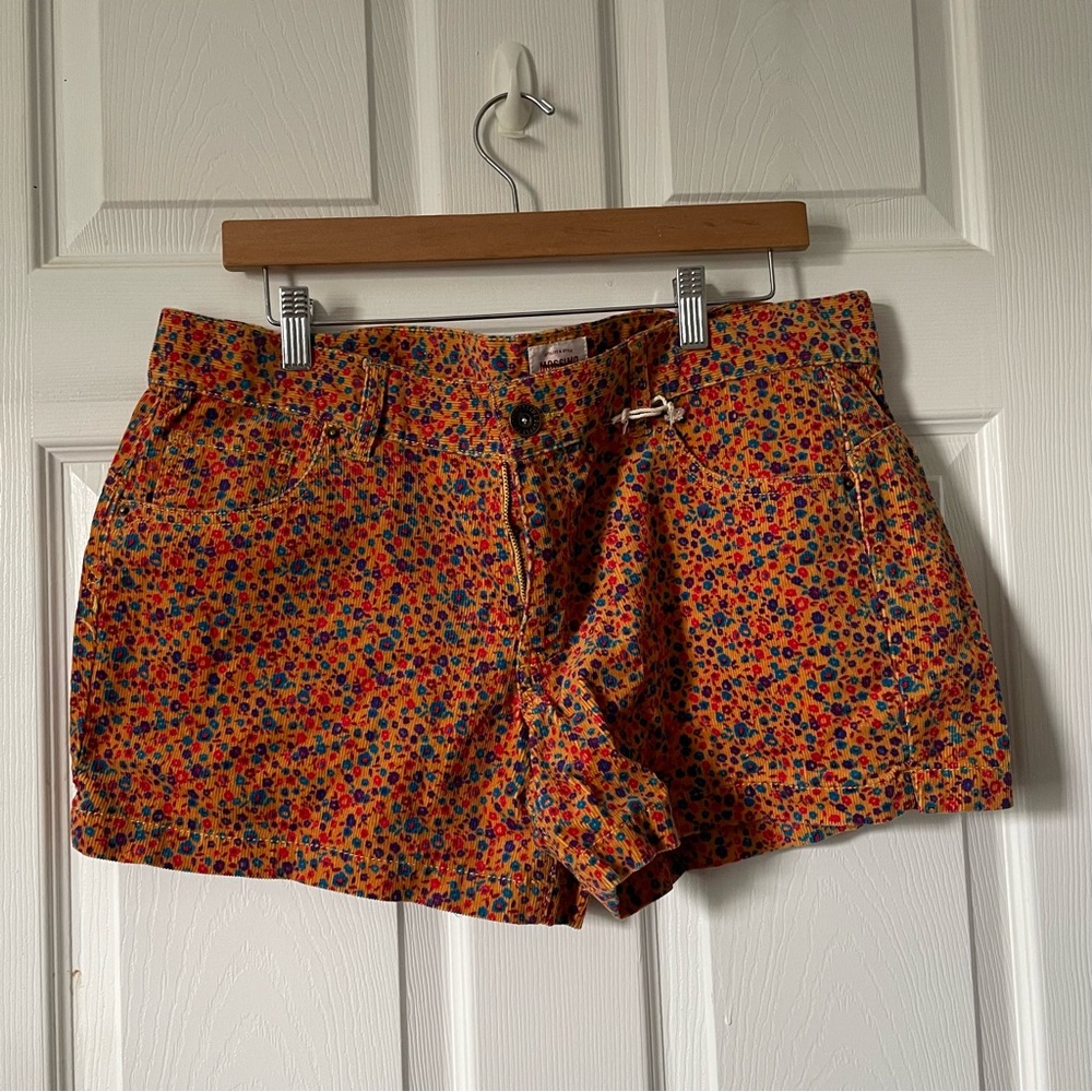 Floral Print Women’s Orange Casual Shorts